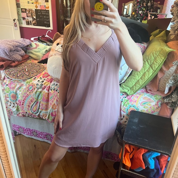 Mauve Slip Dress | Dark Pink / Purple Fabrik Slip Dress - Picture 3 of 7